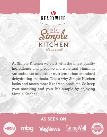 READYWISE - Simple Kitchen, Freeze-Dried Peaches, 1.16 oz, Pack of 6, Vegetarian, Gluten Free, Snacks, Peaches, Dried Fruit, Pre Workout, Healthy Snacks, Camping, Backpacking, Survival Food