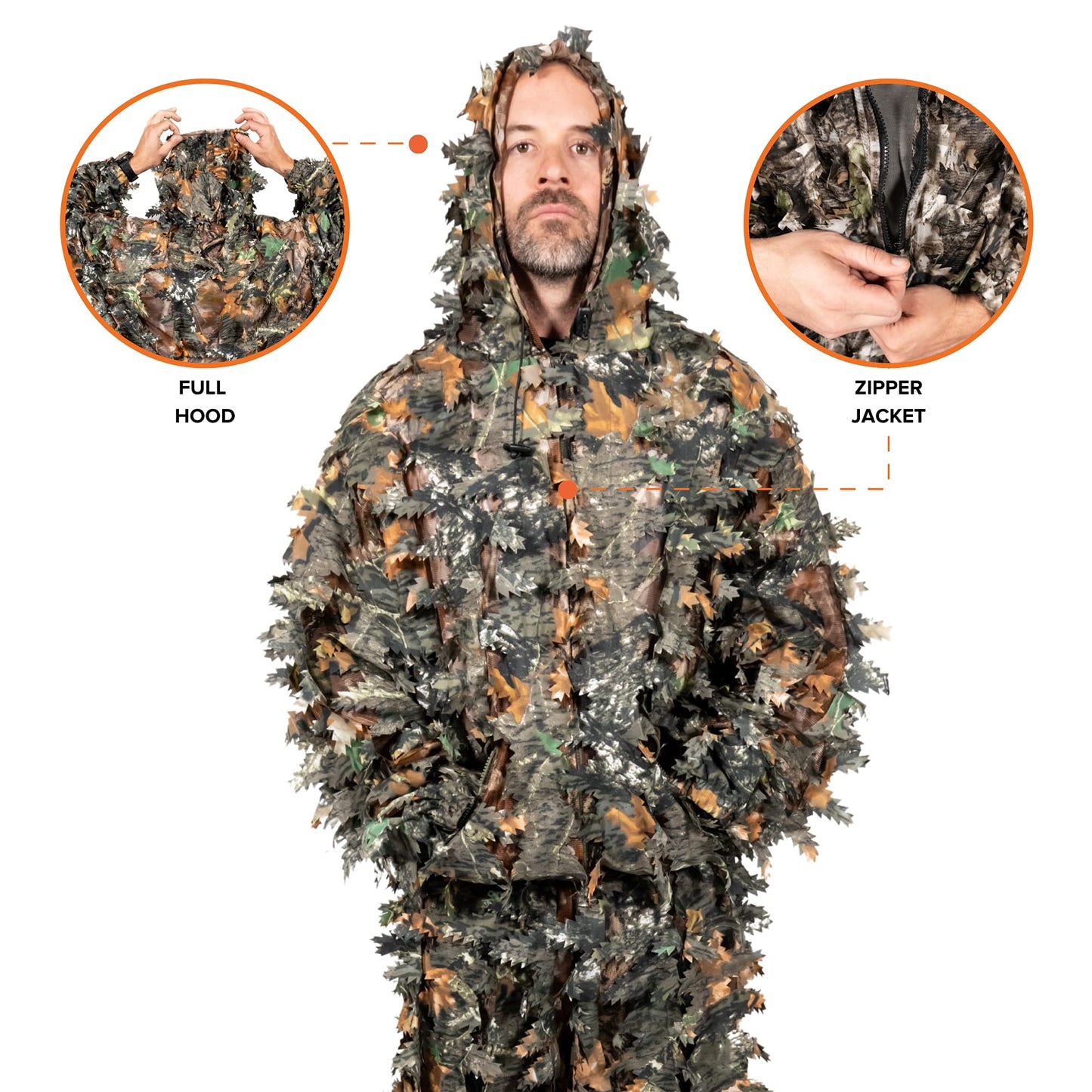 Arcturus 3D Leafy Ghillie Suit -1,000 Laser-Cut Leaves | Lightweight, Breathable Camouflage for Hunting, Paintball & Airsoft