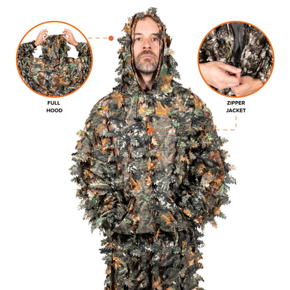 Arcturus 3D Leafy Ghillie Suit -1,000 Laser-Cut Leaves | Lightweight, Breathable Camouflage for Hunting, Paintball & Airsoft