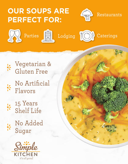 Simple Kitchen Garden Vegetable Soup Mix - 17 Servings for Meal Prep, Gluten Free, Vegetarian, Dehydrated & Freeze Dried Survival Food for Camping Meals, Backpacking & Hiking, Survival Kit, Pack of 4