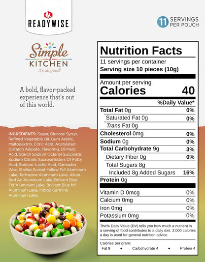 READYWISE - Freeze Dried, Cosmic Berries, Perfect On-the-Go, Candy Bites for Adults & Kids, Crunchy Fruity, Treats, Extended Shelf life Crunchy Fruit Candies, for Hiking, Camping & Travel (6 Pack)