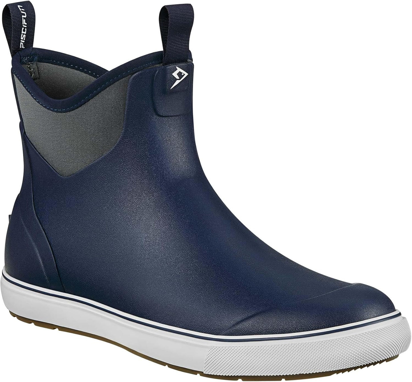 Piscifun Men’ s Deck Boots, Waterproof Fishing Rain Boots, Anti-Slip Rubber Boots with Breathable Neoprene Lining