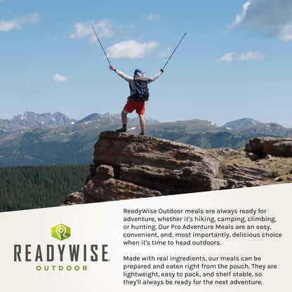 ReadyWise Outdoor Pro Adventure Meal - Breakfast Skillet, 2 Servings, 1 Pouch, Gluten Free, 700 Calories, 36g Protein, Freeze Dried Food & Dehydrated Backpacking Camping Meals, up to 5 Year Shelf Life