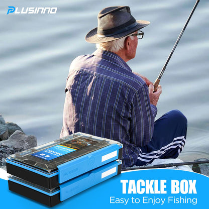 PLUSINNO Tackle Box Organizer, 1/2 Packs Waterproof Tackle Trays, Fishing Tackle Box with Removable Dividers, Fishing Box Tackle Trays and Terminal Tackle Storage