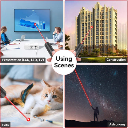 [2 Packs] Rechargeable Red Laser Pointer High Power Red Beam Laser Light Long Distance Range For TV/LED/LCD Screens Tactical Flashlights Presentation Office/Outdoors/Astronomic/Construction [001]