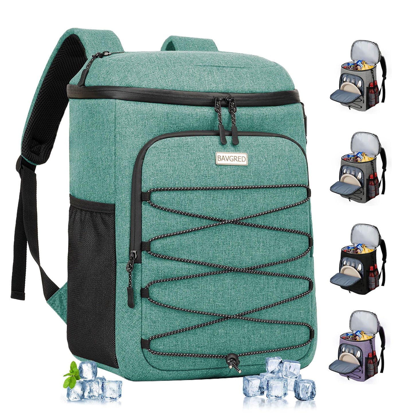 BAVGRED Cooler Backpack Insulated Leak Proof 30 Cans for Men Women,Waterproof Soft Cooler Bag，Lightweight Ice Chest Lunch Backpack for Beach Camping Picnic Travel Worksite Fishing