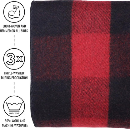 Arcturus Red Buffalo Wool Blanket and Carry Straps Bundle