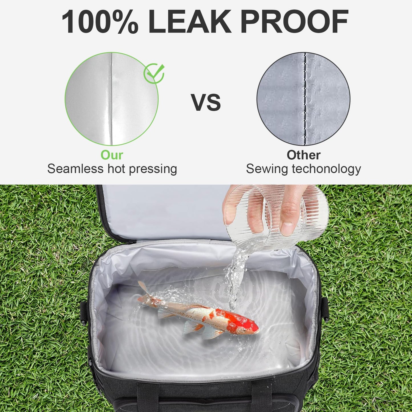 BAVGRED Lunch Box for Men Women,Reusable Large Double Deck Tactical Insulated Lunch Bag with Adjustable Shoulder Strap,Leakproof Tote Cooler Bag for Work Adults Picnic Beach Office-24 Cans