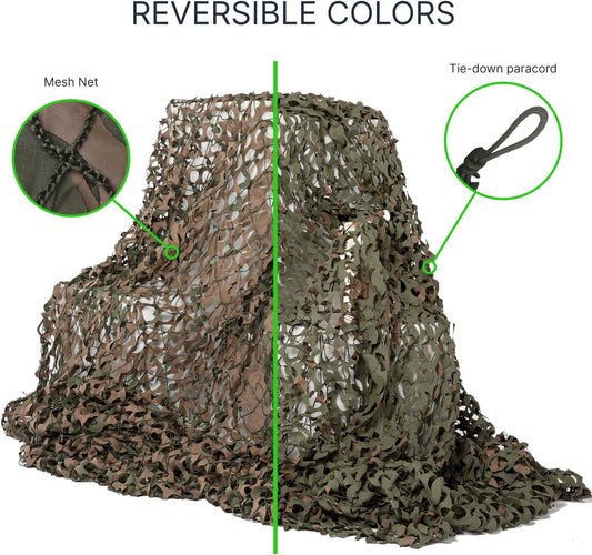 CamoSystems Basic Series Military Spec Camouflage Net with Mesh Netting Attached, Large, 9'10" x 19'8"L, Original Camo - Green/Brown