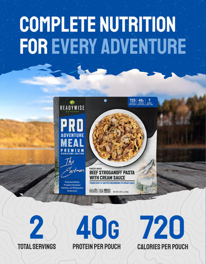 ReadyWise Outdoor Pro Adventure Meal - Country-Style Chicken Pot Pie, 2 Servings, 1 Pouch, 900 Calories, 30g Protein, Freeze Dried Food & Dehydrated Backpacking Camping Meals, up to 5 Year Shelf Life
