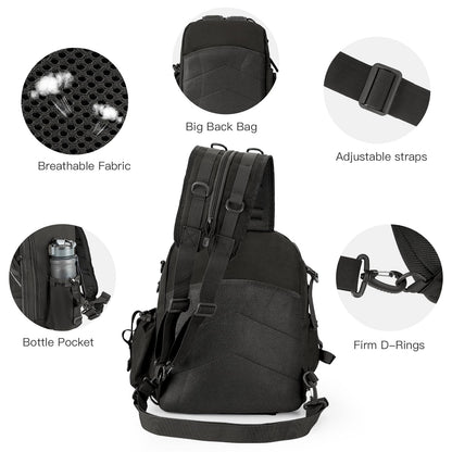 Jueachy Fishing Tackle Backpack: Water-Resistant Fishing Backpack with Rod Holder Fishing Shoulder Storage Bags