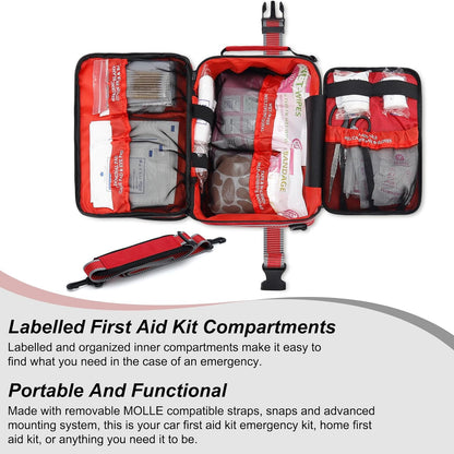 GEVOKE Professional 500 Piece Emergency First Aid Kit for Home, Car, Travel, Camping, Truck, Hiking, Sports, Office, Vehicle & Outdoor Emergencies - Emergency Medical Kit, Large First Aid Kit Survival