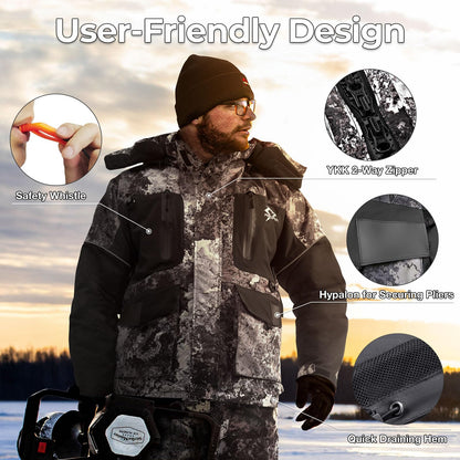 Piscifun Ice Fishing Jacket, Floating Waterproof Ice Fishing Coat, Insulated Jacket for Cold Weather Conditions