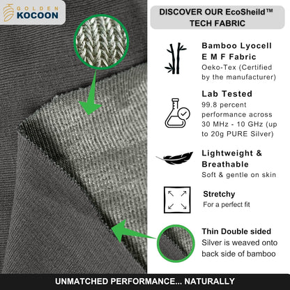 EMF Hood- Organic Cotton & Bamboo Viscose outter, with EcoShield™ Bamboo Lyocell Fara-Day Silver Liner - Cover Head & Neck - Ideal for Everyday 5 G, B T, Smart Meter & Wi Fi environments- Hat Cap