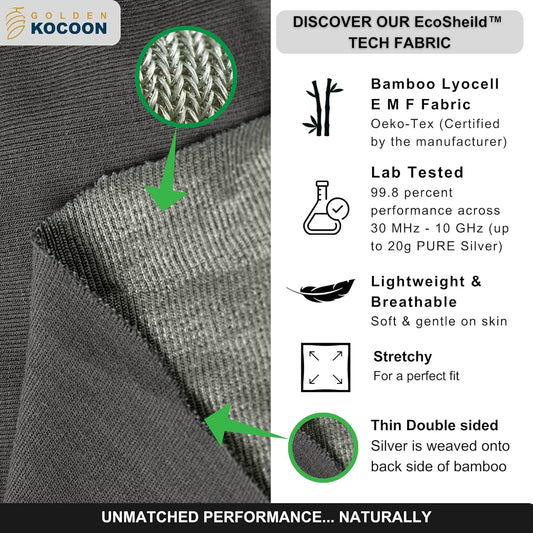 .E-M-F Scarf - Thin & soft - EcoShield™ Bamboo Lyocell Fara-day Silver Fabric - 56x28 inch - Use as a blanket, shawl, head cover, wrap - ideal for everyday 5 G, B T, Smart Meter & Wi Fi environments