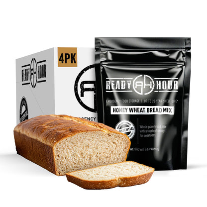 Ready Hour Honey Wheat Bread Mix Case Pack (48 Servings), Freeze-Dried Bread Mix, Honey Wheat Mix, Bulk Baking Mix, Survival Bread Kit, Emergency Baking Supply, Prepper Pantry Essentials, Disaster Food Storage, Long Shelf Life Food