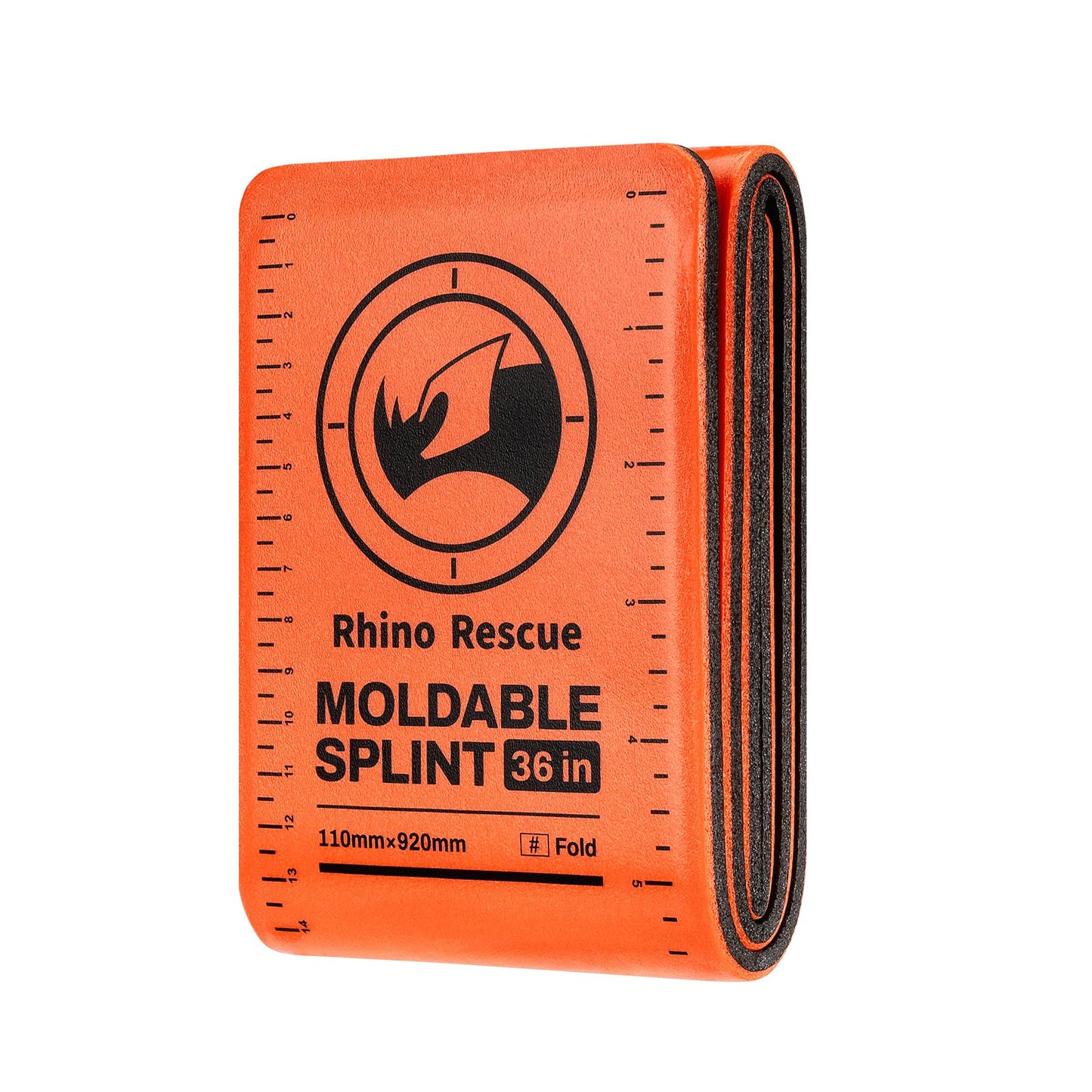 RHINO RESCUE First Aid Splint 36" X 4.3" Orange-Gray, Keep Bones in Position (1, Folded)