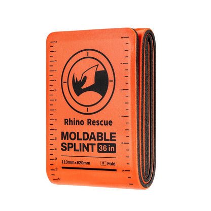 RHINO RESCUE First Aid Splint 36" X 4.3" Orange-Gray, Keep Bones in Position (1, Folded)