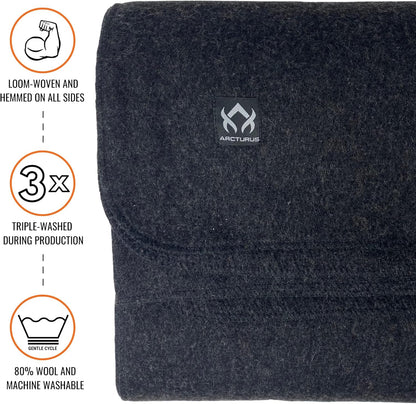 Arcturus Charcoal Wool Blanket and Carry Straps Bundle