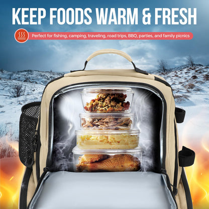 PLUSINNO Cooler Fishing Backpack with Rod Holders 45L Large Water-resistant Fishing Tackle bag Store Fishing Gear Fishing Gifts for Men Father, Sport Bags