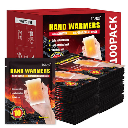Hand Warmers Disposable - Up to 10 Hours of Heat - Super Long Lasting Air Activated Warmers, All Natural, Portable for Body, Hands & Toes - Odorless Hot Warmer Heater for Sport (10/100/200 Pack)