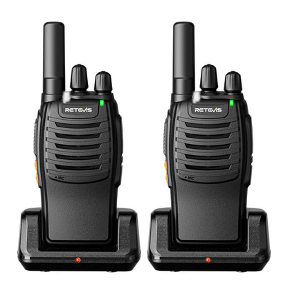 Retevis H-777 Rechargeable Walkie Talkies, Mini 2 Way Radios Long Range, Small Walky Talky, Portable FRS Two Way Radios with LED Flashlight(Black, 2 Pack)
