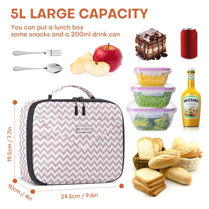 BAVGRED Lunch Box Insulated Soft Lunch Bag, Freezable and Reusable Mini Cooler, Thermal Meal Tote Containers with Exterior & Interior Pockets for Work, Outdoor Meal