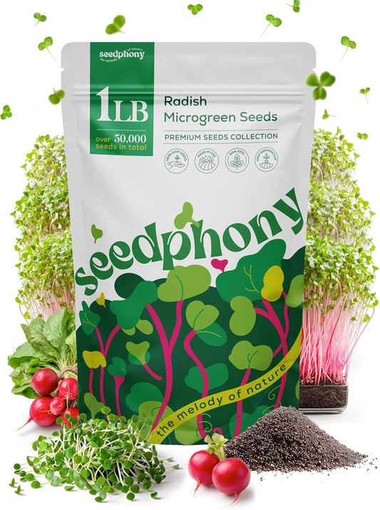 Broccoli Sprouting & Microgreens Seeds - 130,000 Non-GMO Heirloom Seed, 1lb Resealable Bag - High-Germination Broccoli Seeds for Sprouting in Jars, Soil, Hydroponics & Microgreen Trays