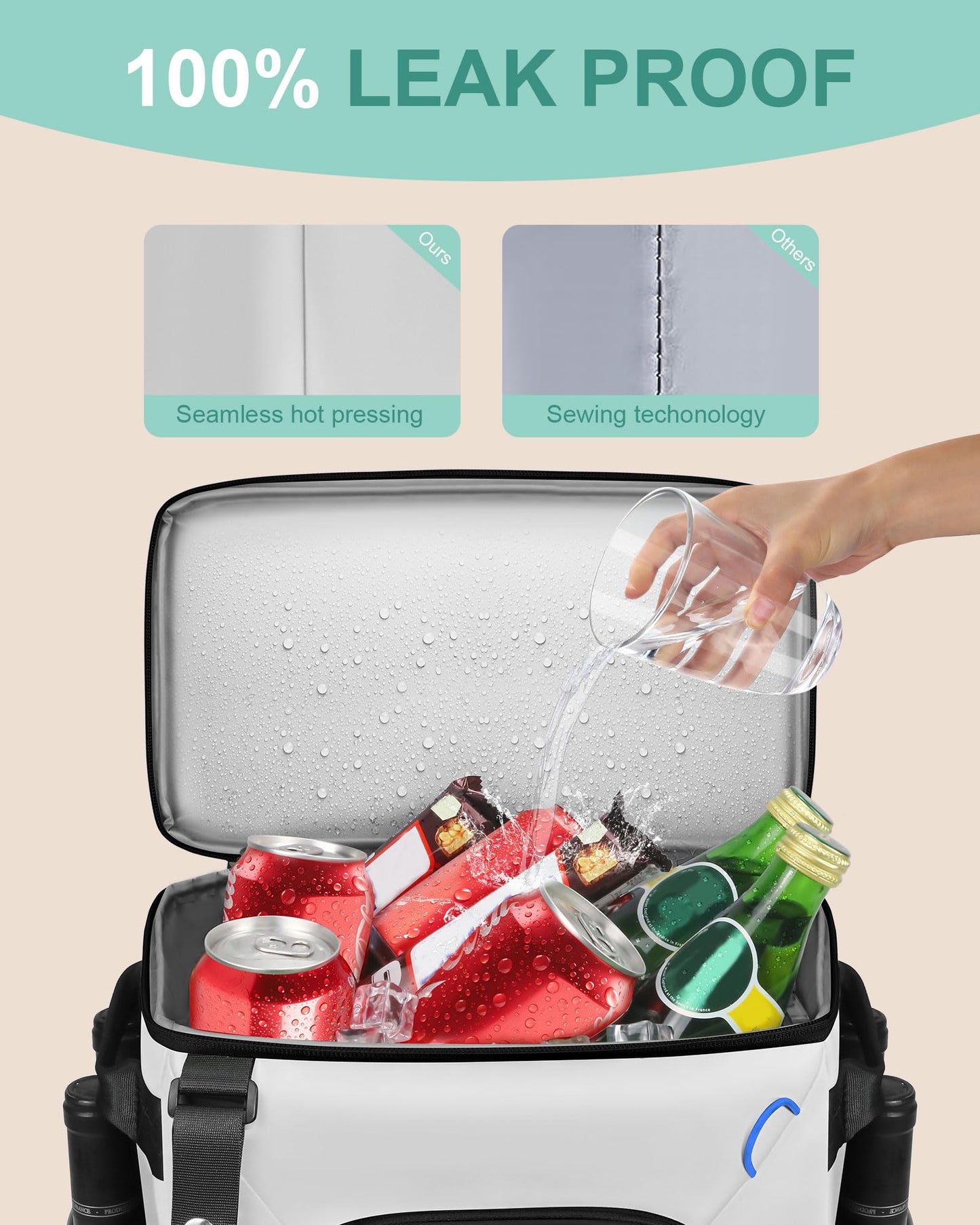 BAVGRED Cooler Backpack Insulated Leak Proof 30 Cans for Men Women,Waterproof Soft Cooler Bag，Lightweight Ice Chest Lunch Backpack for Beach Camping Picnic Travel Worksite Fishing