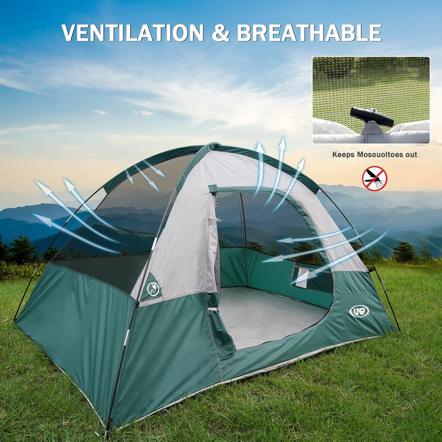 UNP Camping Shower Tent and 2 Person Camping Tent for Hiking Outdoor Fishing Portable