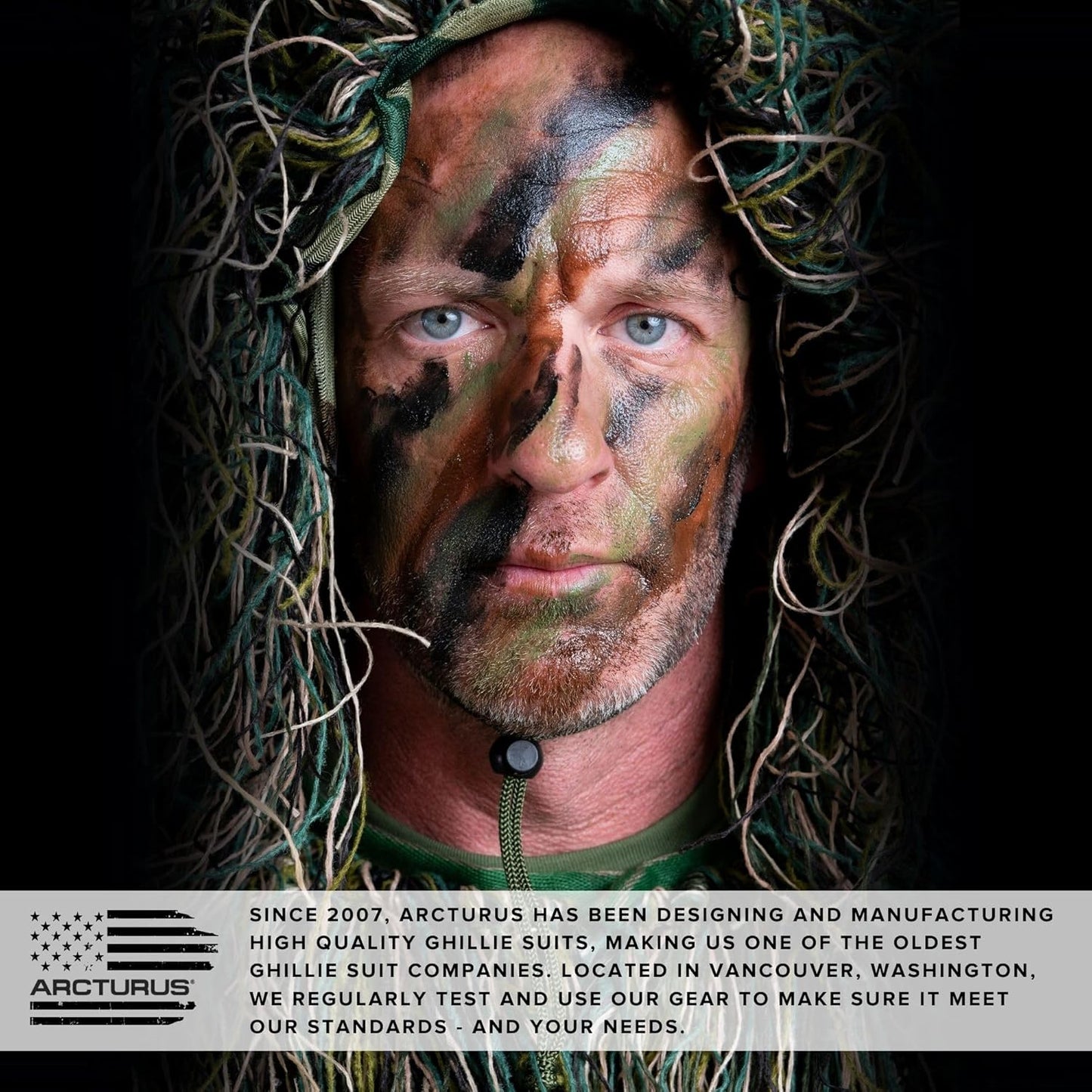 Arcturus Ultra-Lite Ghillie Suit | Includes Bonus 3-Color Face Paint | Camouflage Hunting & Sniper Suit for Men