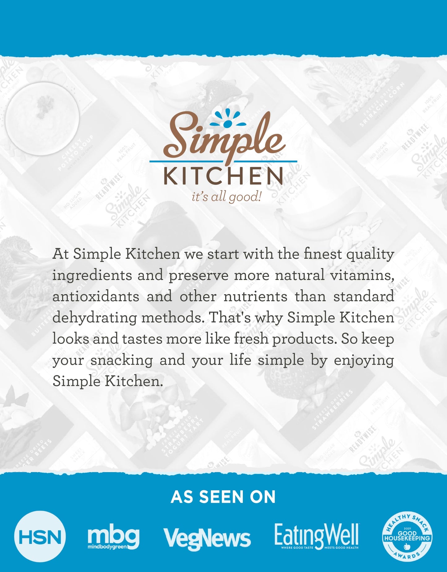 Simple Kitchen Garden Vegetable Soup Mix - 17 Servings for Meal Prep, Gluten Free, Vegetarian, Dehydrated & Freeze Dried Survival Food for Camping Meals, Backpacking & Hiking, Survival Kit, Pack of 4