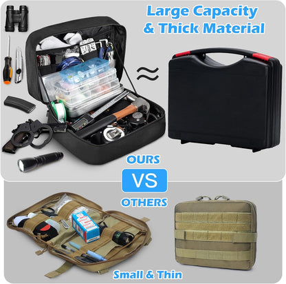 Jueachy Tactical Backpack(Black)+Tactical Molle Pouch Admin Bag(Black)