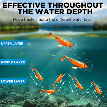 PLUSINNO Fishing Lures, Pre-Rigged Jig Head Bass Lures with Paddle Tail, Fishing Bait for Freshwater Saltwater, Soft Plastic Fishing Lures Baits for Trout Crappie Fishing Gear, Fishing Gifts for Men