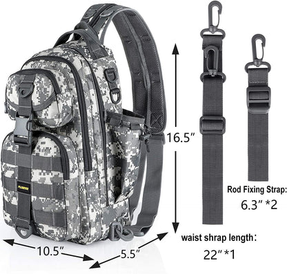 PLUSINNO Fishing Backpack with Fishing Rod and Reel Combos Tackle Boxes, Waterproof Tackle Backpack for Fishing Gear with Rod Holder, Fishing Gifts for Men with Fishing Tool Kit...