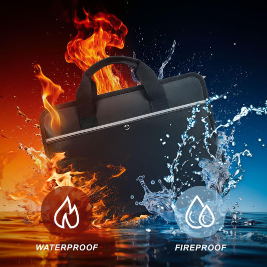 Accordion File Organizer with Lock and Shoulder Straps,Fireproof Waterproof Document Organizer Folder with Handle, Portable Large Capacity File Holder for Home Office School