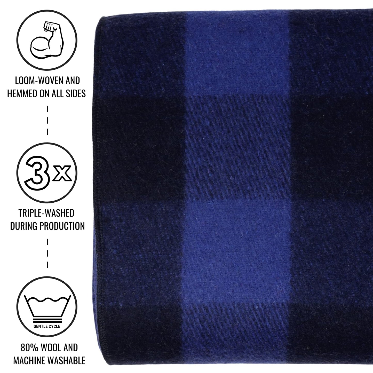 Arcturus Military Wool Blanket - Warm, Thick, Washable - Great for Outdoors, Camping, Stadium Blanket, Picnics, Travel - Car & Bushcraft Survival Kits