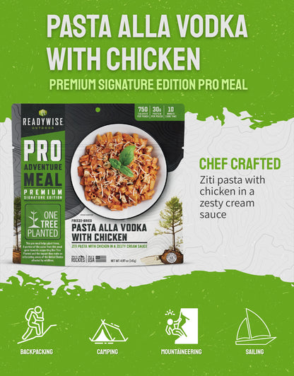 ReadyWise Outdoor Pro Adventure Meal - Country-Style Chicken Pot Pie, 2 Servings, 1 Pouch, 900 Calories, 30g Protein, Freeze Dried Food & Dehydrated Backpacking Camping Meals, up to 5 Year Shelf Life