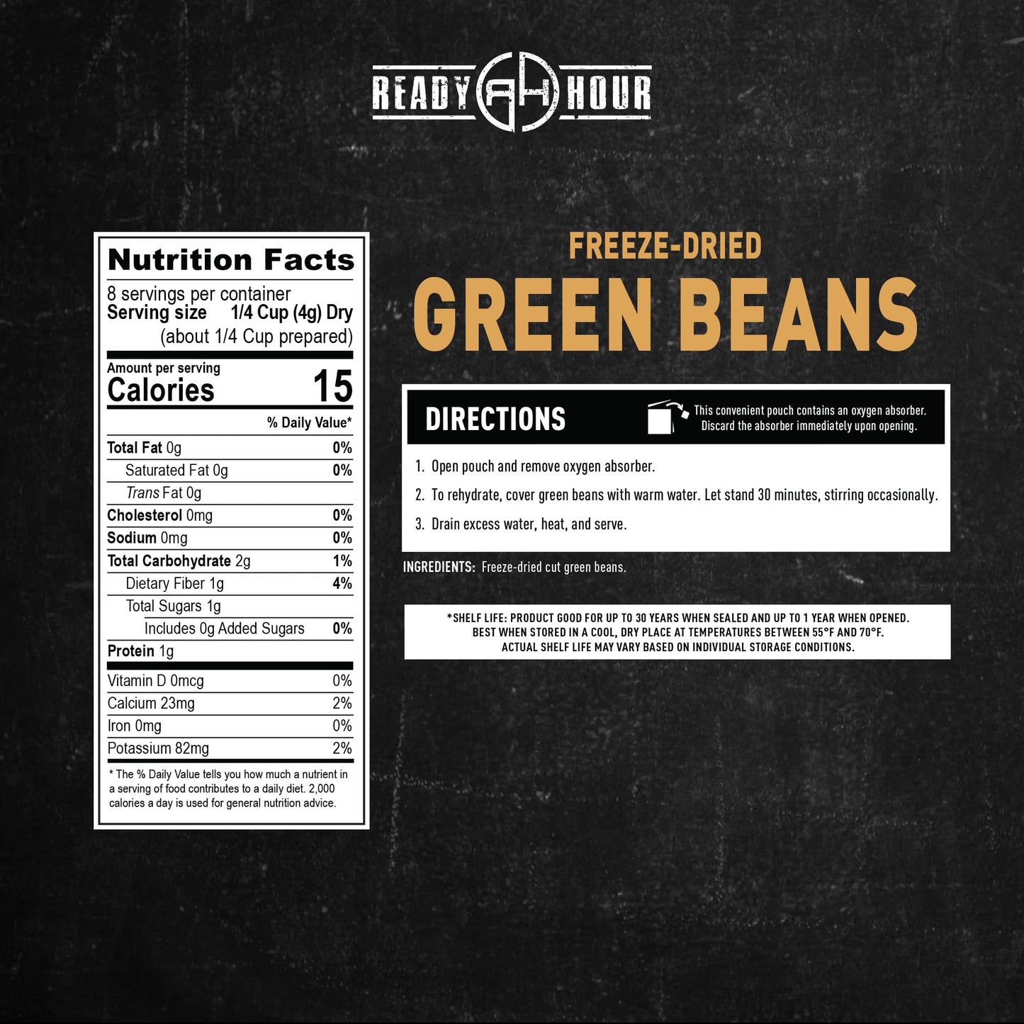 Ready Hour Freeze-Dried Corn Case Pack – Emergency Food, Long-Term Storage, Bulk Vegetables, Shelf-Stable Survival Supplies, Prepper Pantry Essential– 48 Servings (6 Pouches)