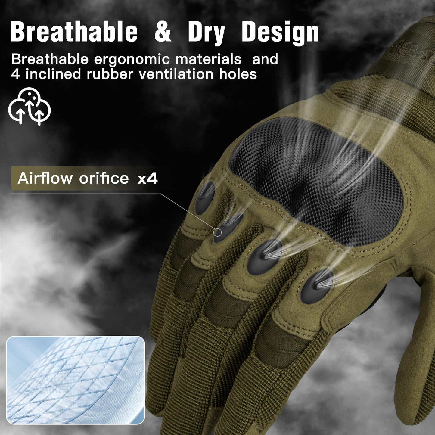 FREE SOLDIER Tactical Gloves for Men - Military Combat Gloves for Motorcycle Riding, Cycling, Hiking, Airsoft, Shooting | Reinforced Grip & Durable