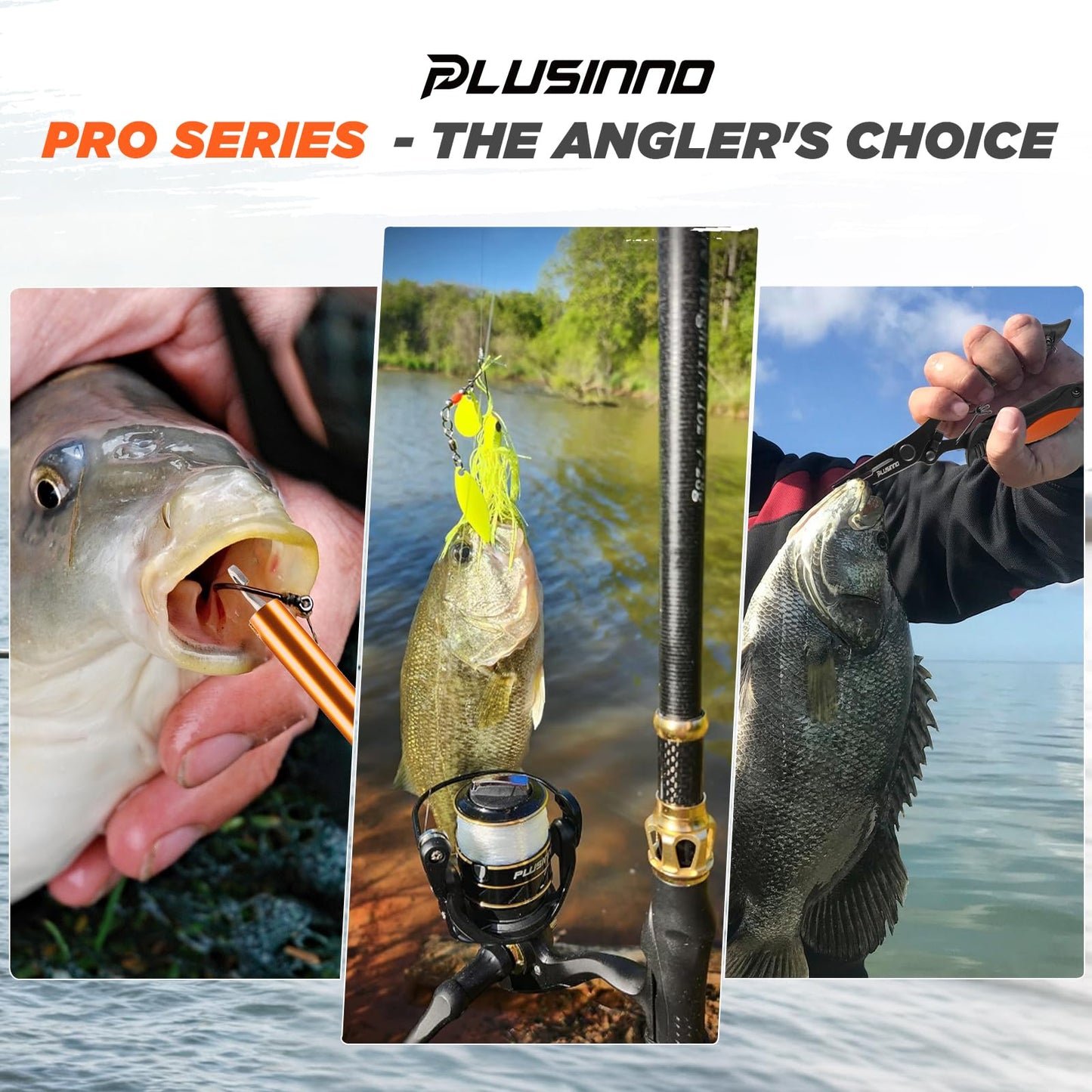 PLUSINNO Fishing Backpack with Fishing Rod and Reel Combos Tackle Boxes, Waterproof Tackle Backpack for Fishing Gear with Rod Holder, Fishing Gifts for Men with Fishing Tool Kit...