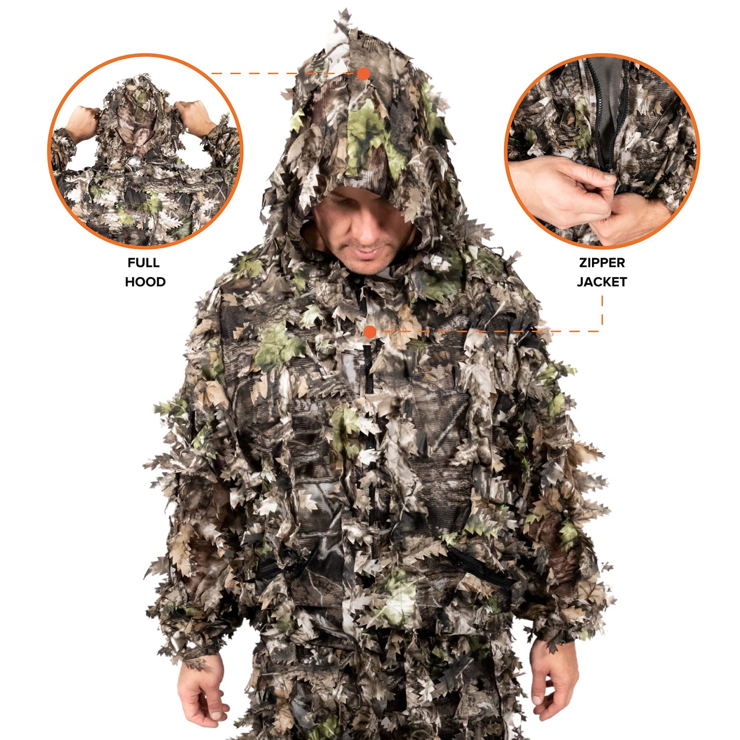 Arcturus 3D Leafy Ghillie Suit -1,000 Laser-Cut Leaves | Lightweight, Breathable Camouflage for Hunting, Paintball & Airsoft