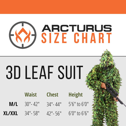 Arcturus 3D Leafy Ghillie Suit -1,000 Laser-Cut Leaves | Lightweight, Breathable Camouflage for Hunting, Paintball & Airsoft