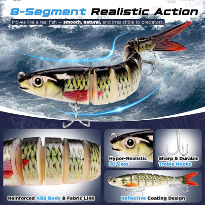 PLUSINNO Fishing Lures kit, Bass Fishing Lures for Freshwater，Fishing Gear Set 2025 Christmas Fishing Gifts for Men, Fishermen, Angler