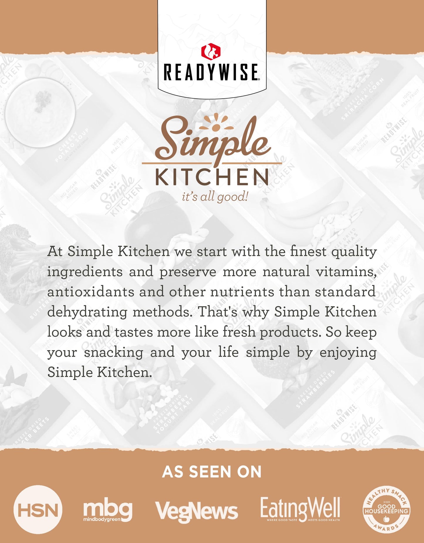 READYWISE - Simple Kitchen, Soup Sampler, Variety Pack, 8 Servings Per Pouch, Soup Mix, Family Size, Gluten Free Options, Freeze Dried Food, Soup for Family, Pack of 8