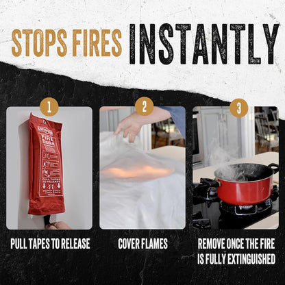 Fire Evacuation Mask & Fire Blanket | Emergency Fire Safety Kit for Home | Smoke Protection Survival Gear for Kids and Adults