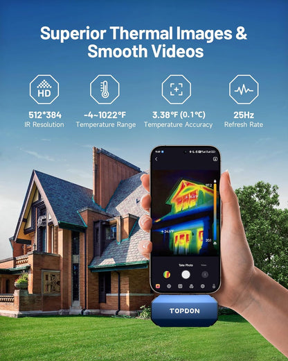 TOPDON TC001 Thermal Camera for Android, Super IR 512x384 High Resolution, Thermal Imaging Camera, Thermal Imager - Optimized Temperature Accuracy, Works for Smartphones and Tablets & PC(not for iOS)