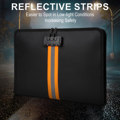 Fireproof Money Bag,Money Bag with Lock and Zipper,Safe Fireproof Waterproof,Suitable for Cash, Mobile Phones, Keys, Credit Cards