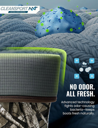 TIDEWE Men's Hunting Boots, Odor-Control Lining, 600g Warmth, Waterproof Insulated Rubber Boots with 5mm Neoprene, Lightweight EVA Outsole, Adjustable Calf Gusset, Slip-Resistant Grip