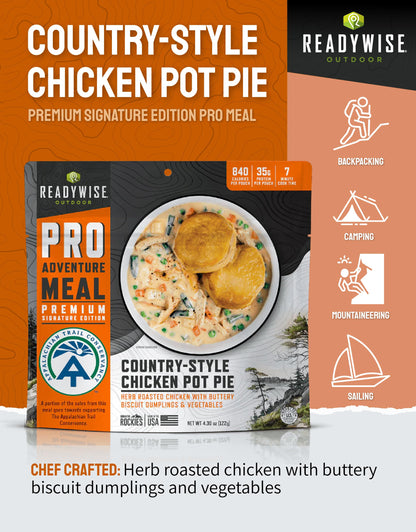 ReadyWise Outdoor Pro Adventure Meal - Breakfast Skillet, 2 Servings, 1 Pouch, Gluten Free, 700 Calories, 36g Protein, Freeze Dried Food & Dehydrated Backpacking Camping Meals, up to 5 Year Shelf Life